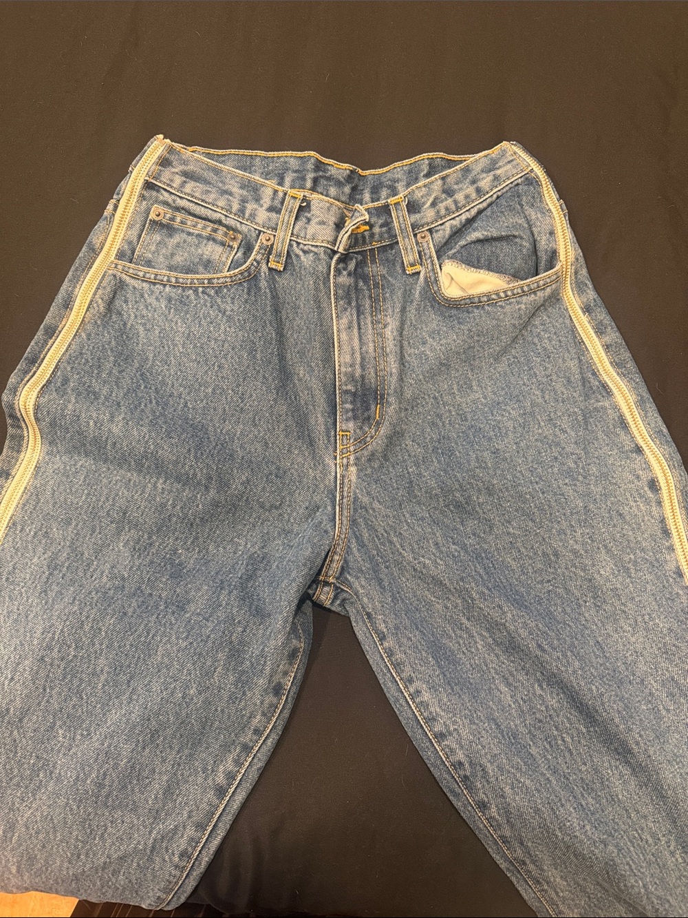 Carmar Light Blue Denim Jeans with Cream Side Stripe